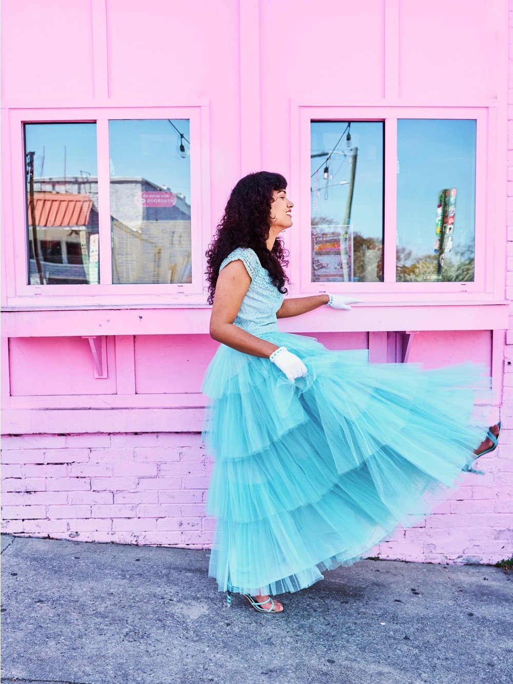 Vintage Tulle & Lace Prom Dress